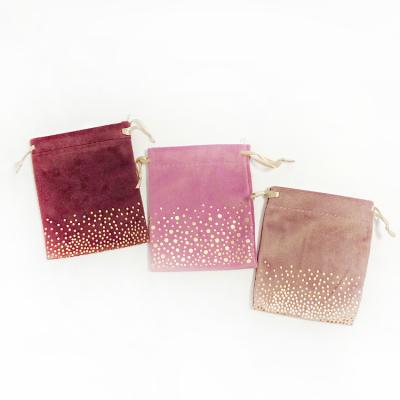 China Gift & Craft Drawstring Cotton Small Jewelry Custom Small Gift Packaging Velvet Bags for sale