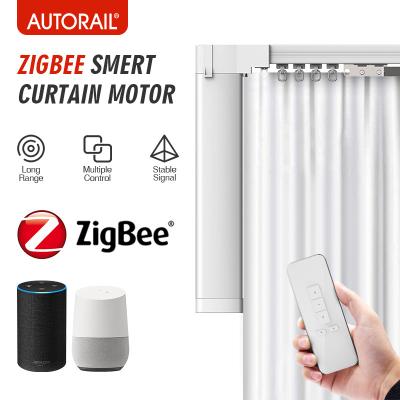 China Modern Accessories Motorized Curtain Track Zigbee Electric Curtain Motor by Google Home Alexa Zigbee Tuya Curtain Rod for sale