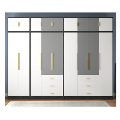 China Solid Wood Lockers (Others) Household Wardrobe Combination Small Family Room Wardrobe Flat Door Modern Simple Adjustable Pairs Rental for sale