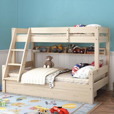 China Modern Hot Selling Wooden Kids Bunk Beds Crib Frame Beds With Ladder Drawer for sale