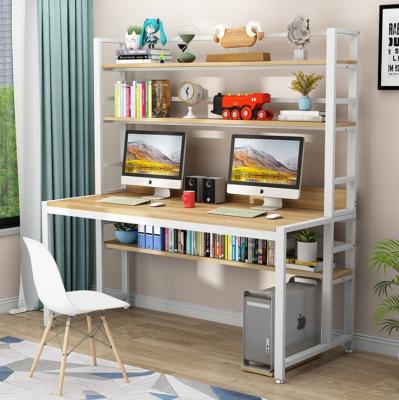 China Customized Single Bedroom Student Learning Desk Metal Shelf Combo Frame Office Computer Desk With Shelf for sale