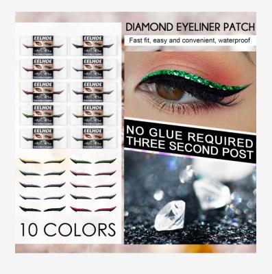 China 2021 Temporary Diamond Glitter Eye Liner Eyeliner Eyelash Stickers Lashes With Thin Eyeliner Sticker for sale