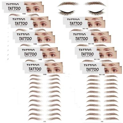 China JS Temporary Custom Black And Brown Makeup 4D Hair Like Eyebrow Tattoo Stickers for sale