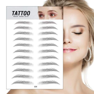 China 2021 Popular Women Face Waterproof Cosmetic Makeup Fake 6D 4D 3D Temporary Eyebrow Tattoo Stickers for sale