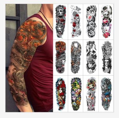 China Wholesale Temporary Body Waterproof Large Extended Arm Fake Temporary Tattoo Sleeve Sticker For Men for sale