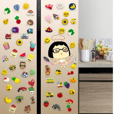 China Shape Creative Customized PVC Children's Souvenir OEM 3D Cartoon Fridge Magnet Fridge Sticker for sale