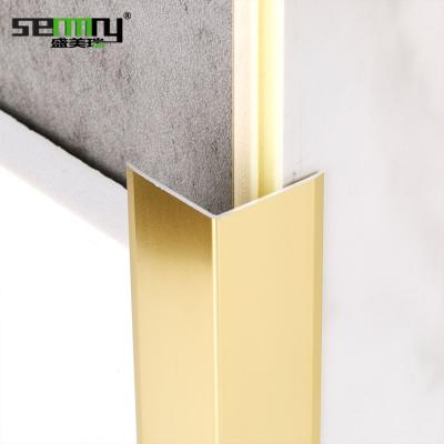 China Traditional Ceramic L Shaped Aluminum Decorative Farmhouse Tile Trim Metal Strip Tile Trim Borders for sale