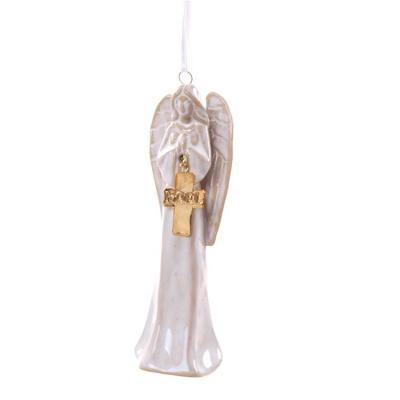 China Home Decoration Angel Hanging Ornament Ceramic Christmas Garden Decoration Garden Ornament for sale