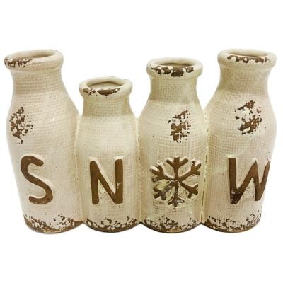 China American Modern Nordic Porcelain Ornament Christmas Style Ceramic Flower Vase Pot For Garden Decoration for sale