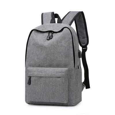 China With USB simple stylish black teenage medium high school backpacks for boys for sale