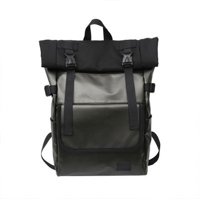 China Fashion Top Anti Theft Roll Recycled RPET Rolltop PU Leather Backpack, Laptop Backpack, Designer Backpacks for sale