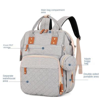 China With 2021 New Waterproof USB Mummy Bag Folding Hutch Fashion Bag Large Capacity Travel Diaper Bag Backpack With USB Charging Port for sale