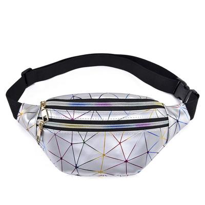 China 2020 Water Proof Fashion Holographic Waist Bags Girls Silver Laser Waist Packs Fanny Pack Female Belt Bag for sale