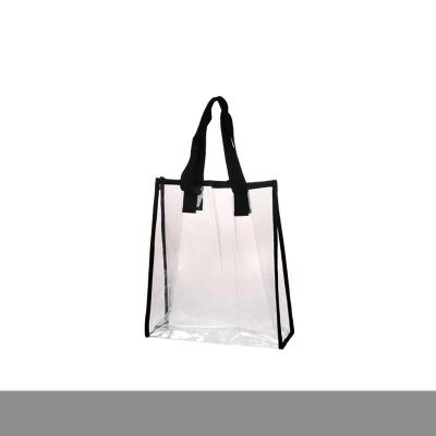 China PVC Handled Shopping Bag Daily Necessities Zipper Transparent Shopping Bags Recycle Store Bag for sale