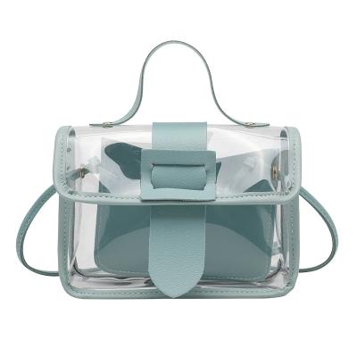 China Mini Shoulder Bag Ladies Jelly Tote Bag Elegant Women Fashion Clear PVC Handbag Waterproof Messenger Bags for sale