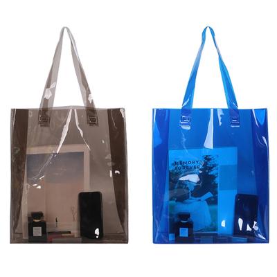 China 2020 High Quality Custom PVC Shopping Bag Fashion PVC Tote Bags Clear Reusable Beach Bag for sale