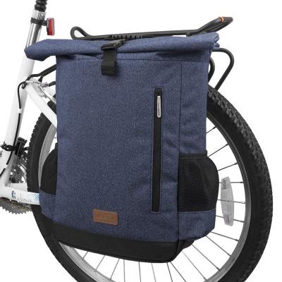 China Unique Design Waterproof 2021 Large Capacity With Retractable Shoulder Straps 2 In 1 Bike Bag Cycling Pannier Backpack for sale