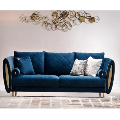 China C500 Modern Royal Modern Fabric Sofa Furniture Luxury Blue Sofa 1+2+3 Sectionals Set for sale