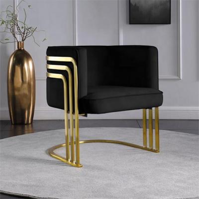 China Y-1913 Modern Living Room Velvet Chairs With Gold Base Furniture for sale