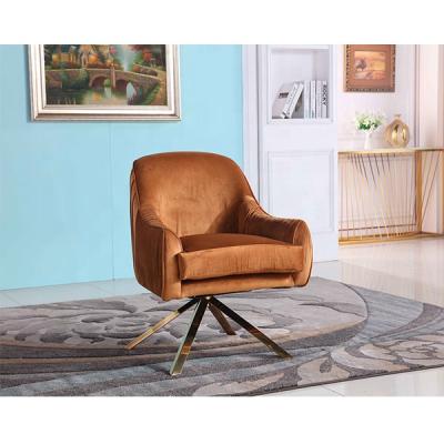 China SF-1919 Modern Swivel Velvet Living Room Chairs With Gold Leg Furniture for sale