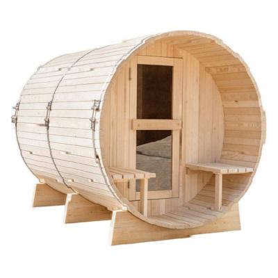 China Computer Control Panel 3-4 Person Cedar Wood Sauna And Economical Red Outdoor Dry Barrel Sauna Room With Sauna Heater for sale