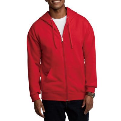 China Customized Fashionable Cotton Polyester Red Full Zipper Mens Hoodies Jackets with Pocket for sale