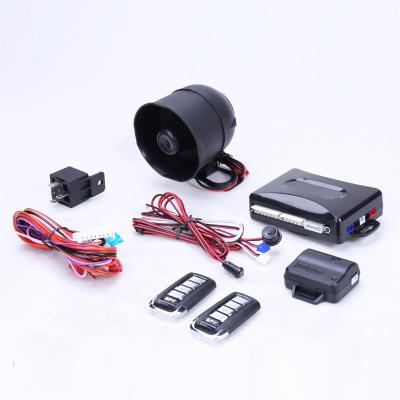 China Anti-hijacking 1 way car alarm system with shock sensor/LED indicator and central automation locking function for sale