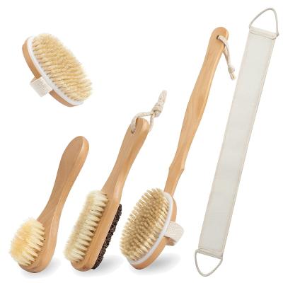 China Bath Gift Set Home Spa Newcomer Bath And Body 5 Pcs Set Premium Body Brush Bath Set for sale