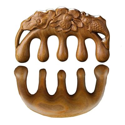 China Healthy Handmade Wooden Wide Tooth Sandalwood Comb Best Massage Comb Scalp Massager Tool for sale