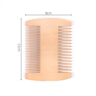 China Lightweight Hair Comb Beard Comb Wide/Fine Wooden Tooth Hair Detangle Beard Care Eco-friendly Wooden Double Sided Comb Material for sale