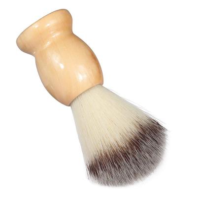 China Wholesale Custom Logo Wooden Handle Men Cleaning Brush Nylon Shaving Brush Salon Tool for sale