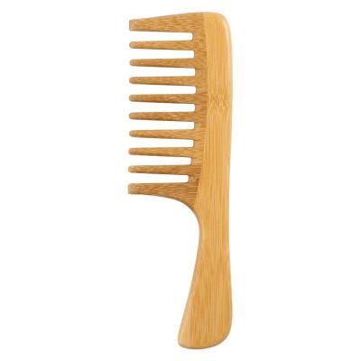 China Hot-selling Home Salon Promotion Eco-Friendly Logo Bamboo Detangle Hair Curly Afro Tooth Wide Comb Naturally Eco-Friendly Hair Custom Travel Large Tooth for sale