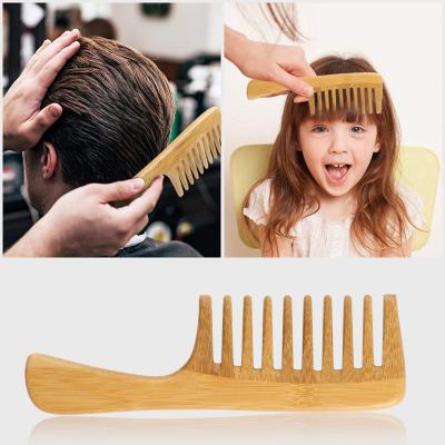 China Wholesale Custom Eco-Friendly Wide Bamboo Hair Logo Good Quality Curly Tooth Comb Naturally Eco-Friendly for sale