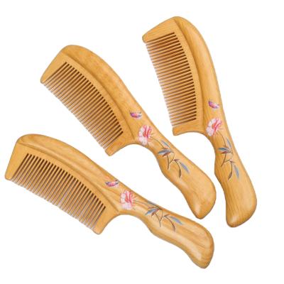 China Boxwood Painted Wet Curved Hair Detangling Comb Eco Friendly Naturally Eco Friendly Style Dry Hair for sale