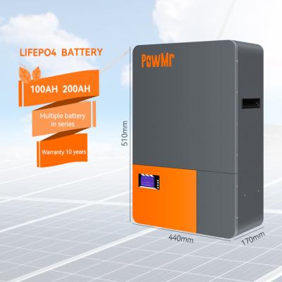 China LifePo4 Machine Tools PowMr 100AH ​​48v Power Wall Lithium Battery Battery With High Performance BMS For Solar System for sale