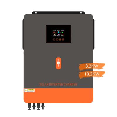 China Hot Selling Pure Solar Inverter Single Phase 537*390*130 Sine Wave Dual MPPT MPPT 8.2KW 10.2KW Inverter for sale