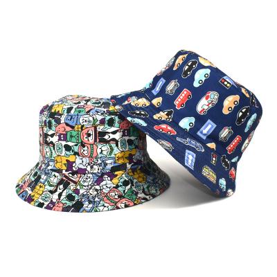 China 2021 New Next Available 5 Color Image Bucket Full Character Print Designers Hats for sale