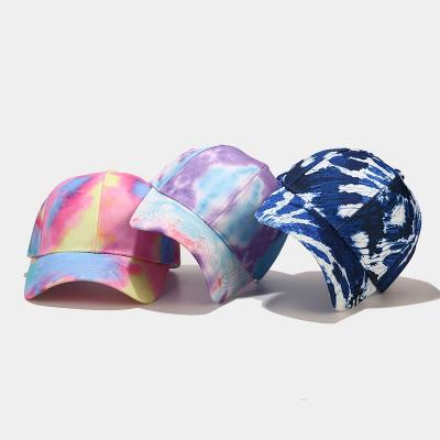 China 2021 New Next Available 6 Colors Tie Dye Baseball Cap Custom Tie And Dye Hats COMMON for sale