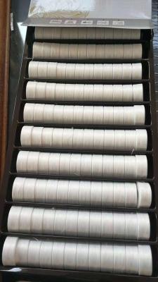 China 75D / 2 128 White Coreless Pre Wound Bobbin Thread For Embroidery Machine 1.6L for sale