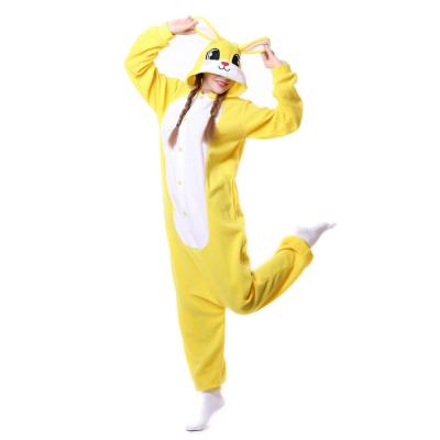 China QUICK DRY Cute Yellow Bunny Pajamas Fleece Fabric Costume Dress for sale