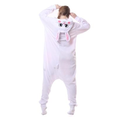 China PINK/WHITE Cute QUICK DRY Bunny Pajamas Fleece Fabric Costume Dress for sale