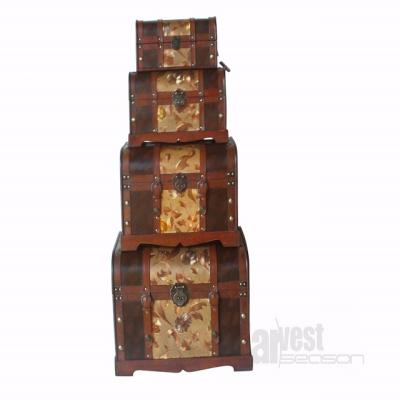 China Wholesale China steam wooden trunk, one set with four pieces for sale