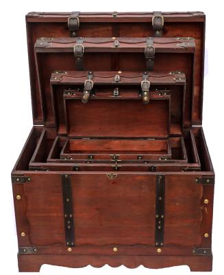 China Stocked Harvest S/4 Vintage Storage Wooden Trunk Direct Selling for sale