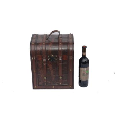 China China Wholesale Vintage Red Wine Decorative Wooden Box For Six Bottles for sale