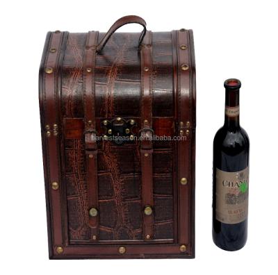 China Vintage 6 Bottle Handmade Even Luxury Wine Box For Storaging Red Wine for sale