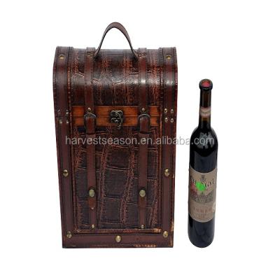 China Disposable Hot Sale Antique Manufacturer Wooden Wine Bottle Box Wholesale for sale