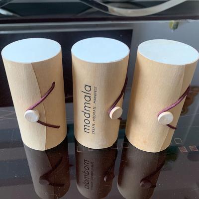 China Recyclable Wood Round Soft Bark Veneer Wooden Tube Box Veneer Packaging Box For Gift Wine Bottle for sale