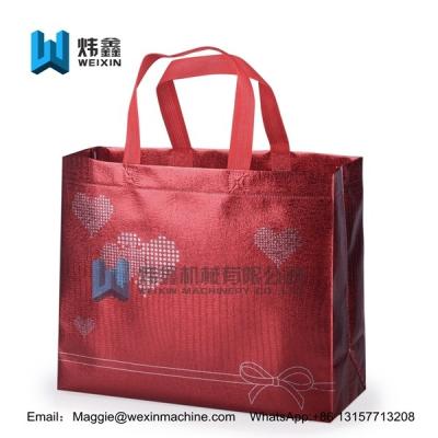 China Red Aluminum film wholesale cheap ultrasonic custom logo print 100gsm  non woven shopping bag for sale