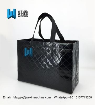 China Black 150g reusable embossed non woven tote bag with  lamination for sale