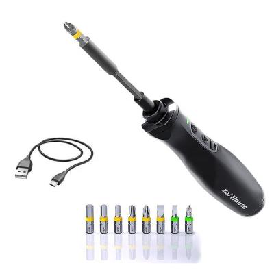 China Zai Hause Electric Screwdriver 1500mAh Rechargeable Cordless Steel S2 Screwdriver With S2 Head Bit Extension Rod And 8 Bits for sale